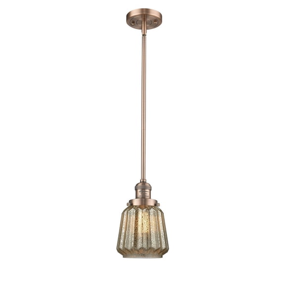 Innovations 201S-AC-G146-LED Chatham 1 Light Mini Pendant part of the Franklin Restoration Collection, Antique Copper