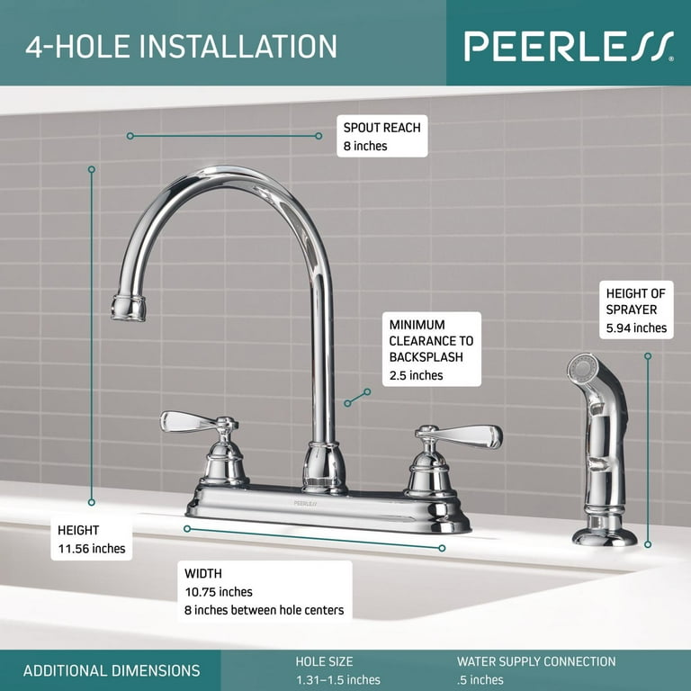 Peerless Brass Two Handle Deck-mount Kitchen Faucet in Peerless Brass Two Handle Deck-mount Kitchen Faucet in