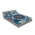 thumbnail image 2 of Ambesonne Flower Fitted Sheet & Pillow Sham Set, Modern Complex Design, Full, Multicolor, 2 of 2