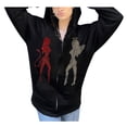 thumbnail image 1 of TRKIYQC Chaqueta Casual para Mujer, Diamantes de Imitación de Demon Angel Decorado Manga Larga Cierre de Cremallera Sudadera con Capucha y Bolsillo TRKIYQC  moda, 1 of 8