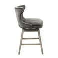 thumbnail image 4 of 360 Degree Rotating Counter Stool, Charcoal Seat, Solid Wood Legs, No Auto Return, Assembly Required Swivel Seat In - & Plywood Frame, Silver Trim, 4 of 5