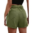 thumbnail image 5 of Xuanfei Women Solid Color High Waist With Pocket Belted Denim Cargo Skort Skirt, 5 of 7