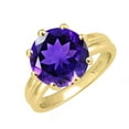 thumbnail image 2 of Gold Over Sterling Silver with Natural Amethyst Solitaire Ring, 2 of 3