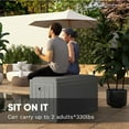thumbnail image 3 of Patiowell 100 Gallon Resin Deck Box with cushion, Large Outdoor Storage Box with Padlock for Patio Furniture,Gray, 3 of 8