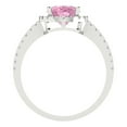 thumbnail image 4 of Halo Engagement Ring for Women - 2.27ct Simulated Pink Diamond in 14K White Gold Promise Ring, 4 of 6