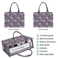 thumbnail image 2 of Large Capacity Tote Bag,Pioneer Flower Floral Print Pattern Handbag Fashion Luxury Tote Bag,15.7"x13"x 5.1" Inches,Laptop Compatible, 2 of 6