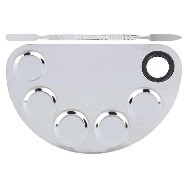 Ecomeon Stainless Steel Makeup Palette,Makeup Mixing Palette Stainless Steel Spatula Paint Pigment Lipstick Color Blending Plate,Makeup Mixing Palette