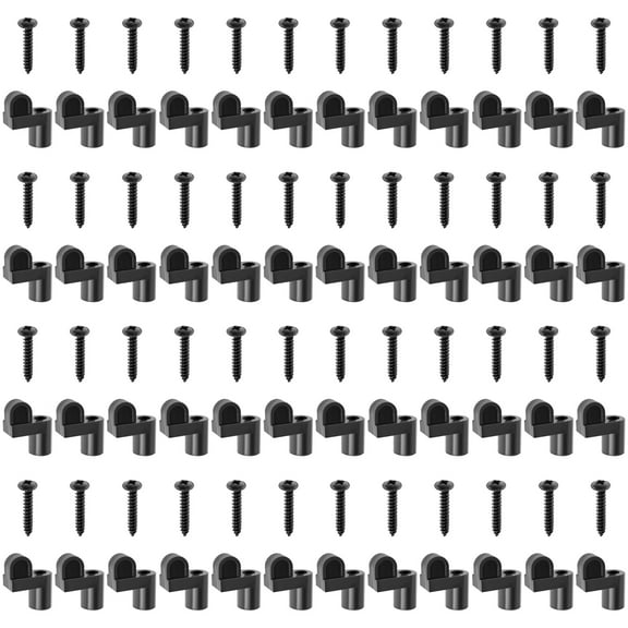 Ikoopy 48 Pcs Universal Window Screen Clip 3/8 Inches Reusable Plastic Storm Window Clip with 48 Cross Head Screw for Fixing Storm Panel