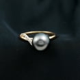thumbnail image 3 of Rosec Jewels Black Tahitian Pearl Solitaire Ring with Diamond, Designer Ring (10 mm, 7.75 CT), 10K Yellow Gold, US 11.00, 3 of 7