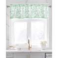 thumbnail image 2 of Green Botanical Linen Curtain Valance for Bedroom/Bathroom/Kitchen/Office/Living/Dining Room Window,Vintage Spring Retro Flower Floral Herb Pocket Topper Drapes Decorative Cafe Drapery Panel 54"x18", 2 of 6