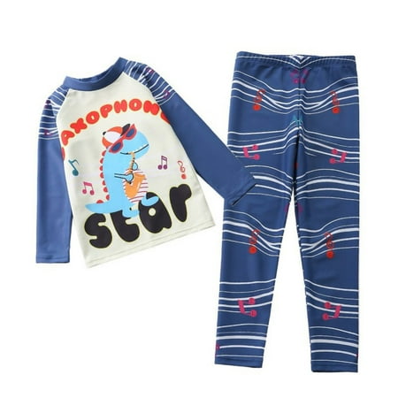 

Esho Little Boys Rashguard Swimsuit Kids Surf Bathing Suit Long Sleeve Shirts Long Pants Set 5-10T