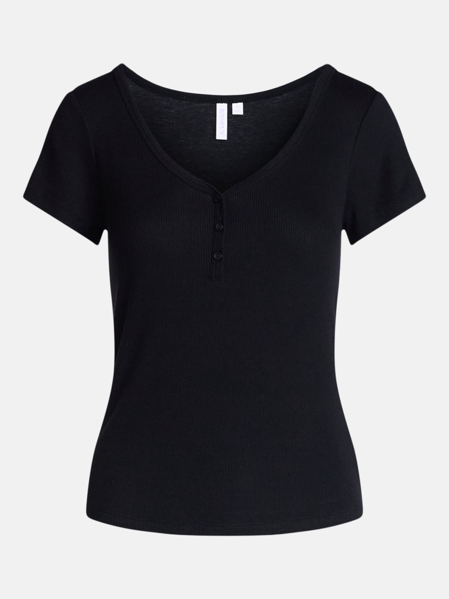 Joyspun Women’s Modal Blend Ribbed Henley Sleep Top, Sizes XS-3X