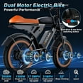 thumbnail image 7 of 3000W(Peak) Motor MOVCAN V30 Pro Max Electric Bike for Adults,,20" Fat Tire Ebike, 37.5MPH 100 Miles, 48V 31.2Ah Dual Battery Motorcycle Ebike for Off-roading, 7 of 7