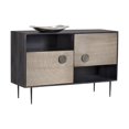 thumbnail image 3 of Sunpan Basque 50" Modern Wood and Iron Sideboard with 2 Shelves in Black, 3 of 5