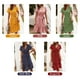 thumbnail image 3 of Vestido de mujer con volantes y cinturón con estampado de rayas con cuello en V Vestido de manga cor Abanopi Amarillo/Medio, 3 of 7