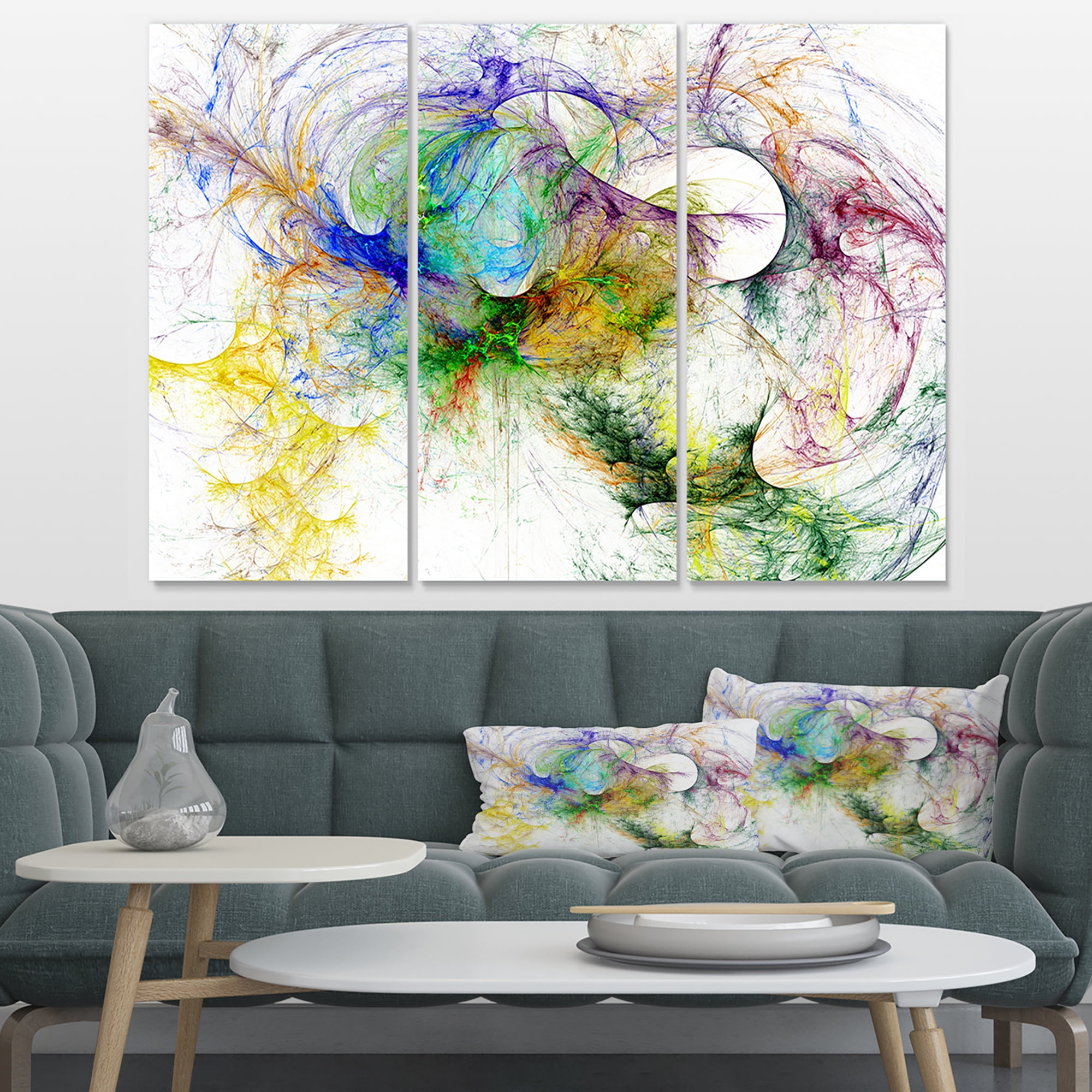 Designart 'Wings of Angels Purple ' Abstract Canvas art print