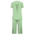 thumbnail image 3 of Tnhcen 2 Piece Set Henley Neck Short Sleeve Capri Pant With Pockets Ladies Pjswomen Summer Sleepwear Pajama Set, 3 of 4