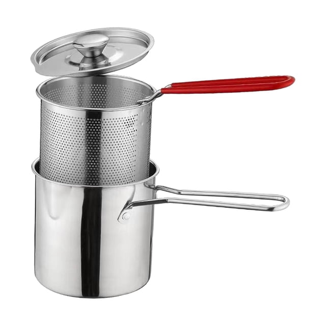 Olla para freír, herramienta de cocina, utensilios de cocina, olla para sopa, cesta para freír portátil, olla para hornear, cocina de acampada en