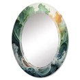 thumbnail image 2 of Designart "Redwood Tree Euphony Of Green Orange" Tree Redwood Round Wall Mirror - Floral Oval Printed Decorative Oversized Mirror - Multiple Color Options, 2 of 4
