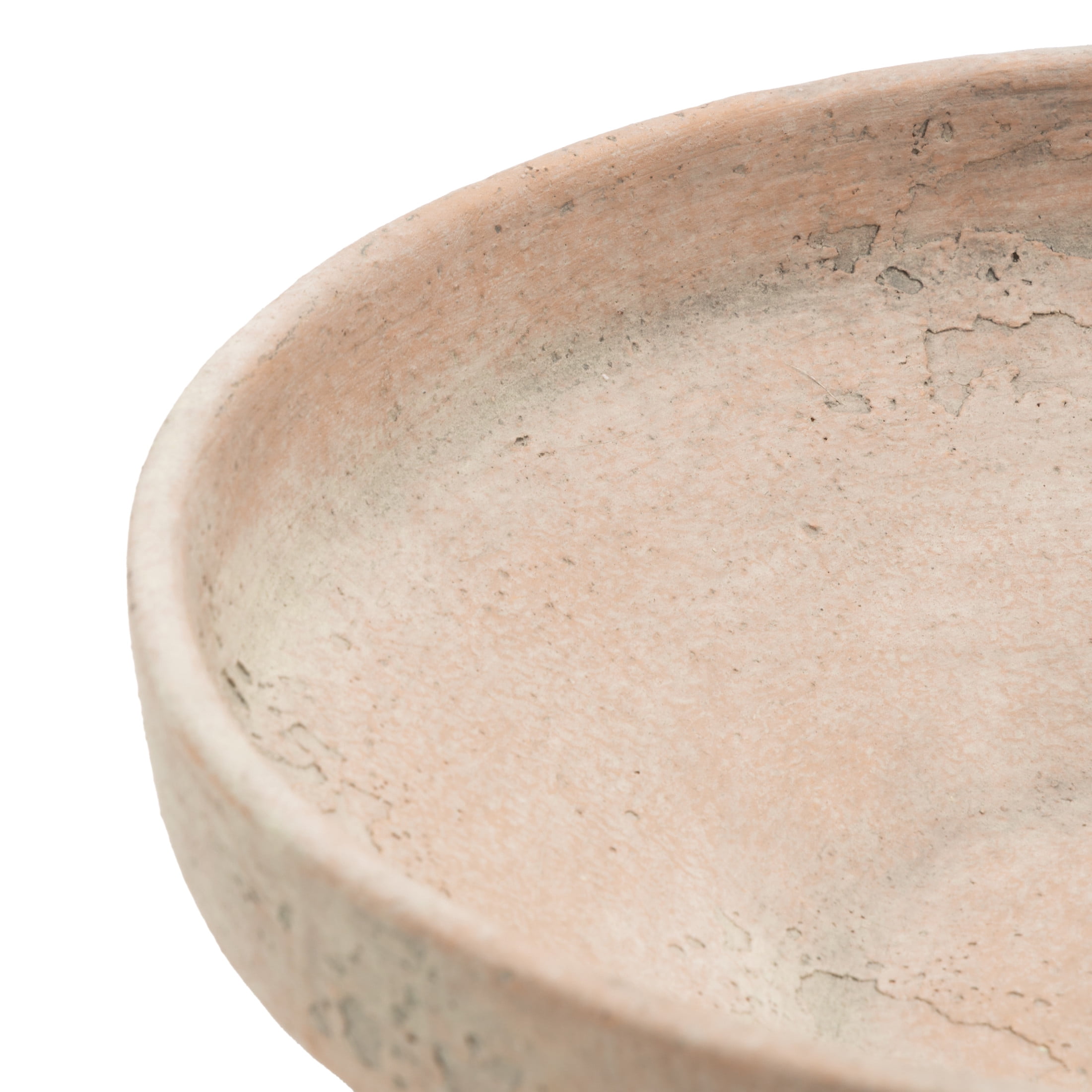 DecMode 12" Round Textured Beige Ceramic Decorative Bowl