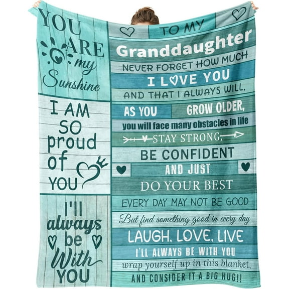 Granddaughter Gifts from Grandma, Granddaughter Blanket Throws, Graduation Gifts for Birthday Christmas Valentine Special Occasions 60"x50".