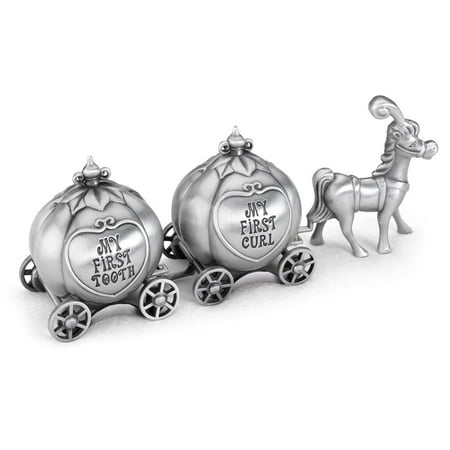 - Lillian Rose Pewter Finish Fairy Tale Coach Tooth & Curl Boxes