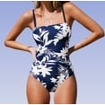 thumbnail image 5 of Top-kevin Women Swimsuit One Piece Bathing Suit Square Neck Cutout Back Tummy Control with Adjustable Spaghetti Straps, 5 of 8