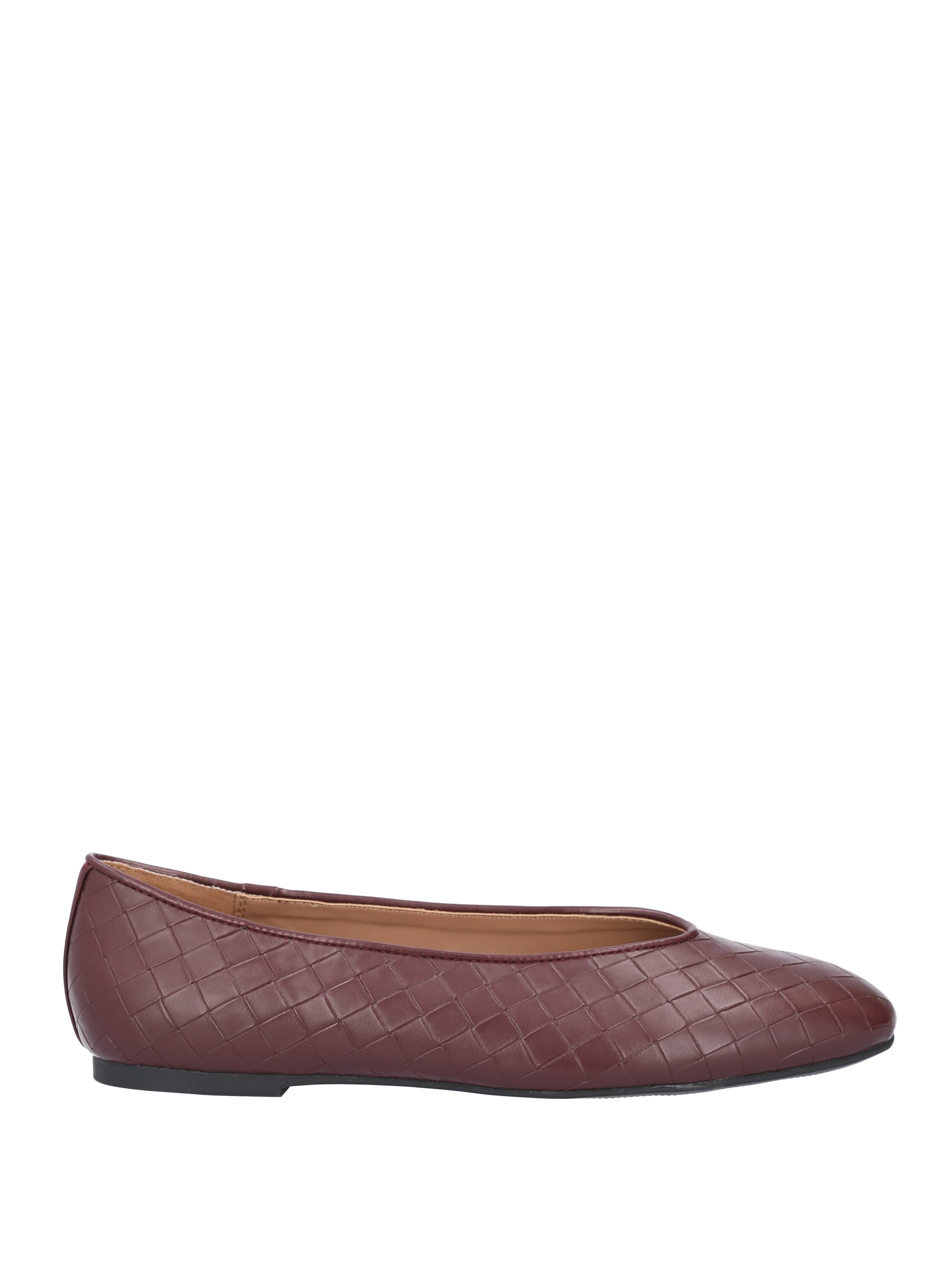 Free Assembly Women's Faux Leather Basketweave Textured Flats, Sizes 6-11