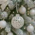 thumbnail image 6 of SLEETLY 32-Pack White Swirl Christmas Ball Ornaments – Shatterproof Decorations for Holiday Xmas Tree Decor, 2.36" and 3.15" Sizes, 6 of 7