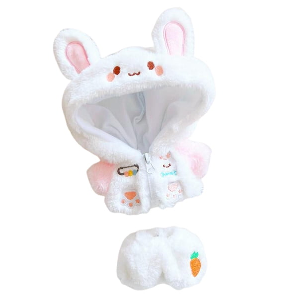 Ropa de muñeca de peluche Hugo pantalones de abrigo con cremallera de moda Conejo