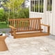 thumbnail image 2 of Costway Columpio De Madera De Acacia, Silla Colgante Para Patio Para 2 Personas Con Asiento Y Respaldo De Listones, Con Ganchos Y Cuerdas Para Jardín, Patio, Capacidad De Peso De 360 Kg, Natural, 2 of 4