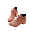 thumbnail image 3 of Daeful Girls Short Bootie Chunky Heel Dress Shoes Fashion Ankle Boots Pink 9C, 3 of 7