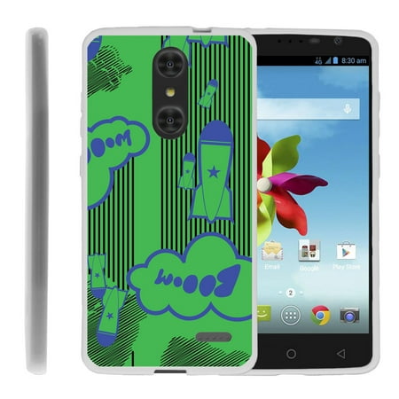 - ZTE Grand X4 Z956 Flex Force Flexible Slim Durable Bumper Case with Unique Designs - Booming Rockets