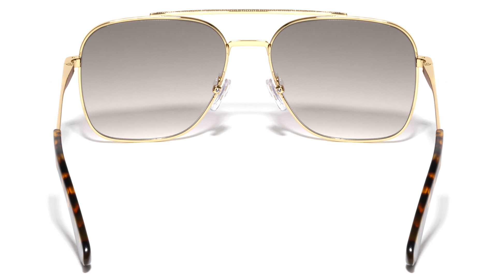 GLASS Lens Premium Square Pilot Metal Frame Sunglasses For Men Or Women UV400