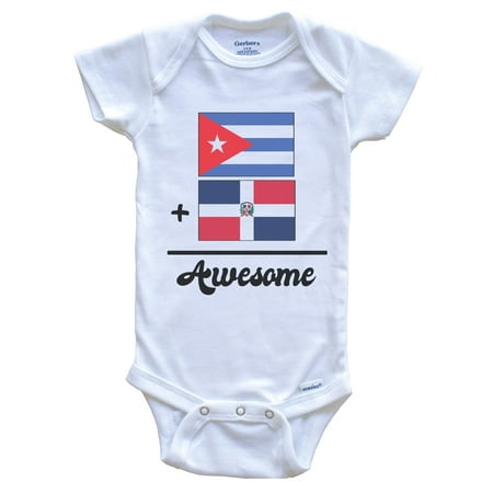 

Cuba Plus Dominican Republic Equals Awesome Cute Cuban Dominican Flags One Piece Baby Bodysuit