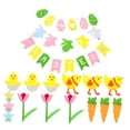 thumbnail image 6 of GOOHOCHY 18Pcs Easter Felt Egg Rabbit Banner Assorted Color Decorative Hanging Garland For Home Decor And Parties, 6 of 8
