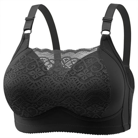 Erwazi Wirefree Bras for Women No Underwire Wireless No Wire Push Up Everyday Bra Solid V Neck Daily Bra Breathable Spaghetti Straps Basic Bralette Full Coverage Soft Bras