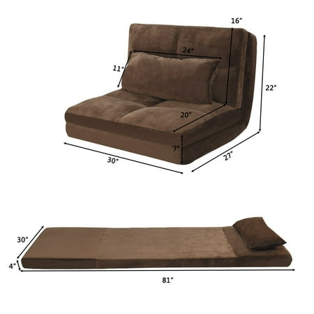 Costway Fold Down Chair Flip Out Lounger Convertible ...