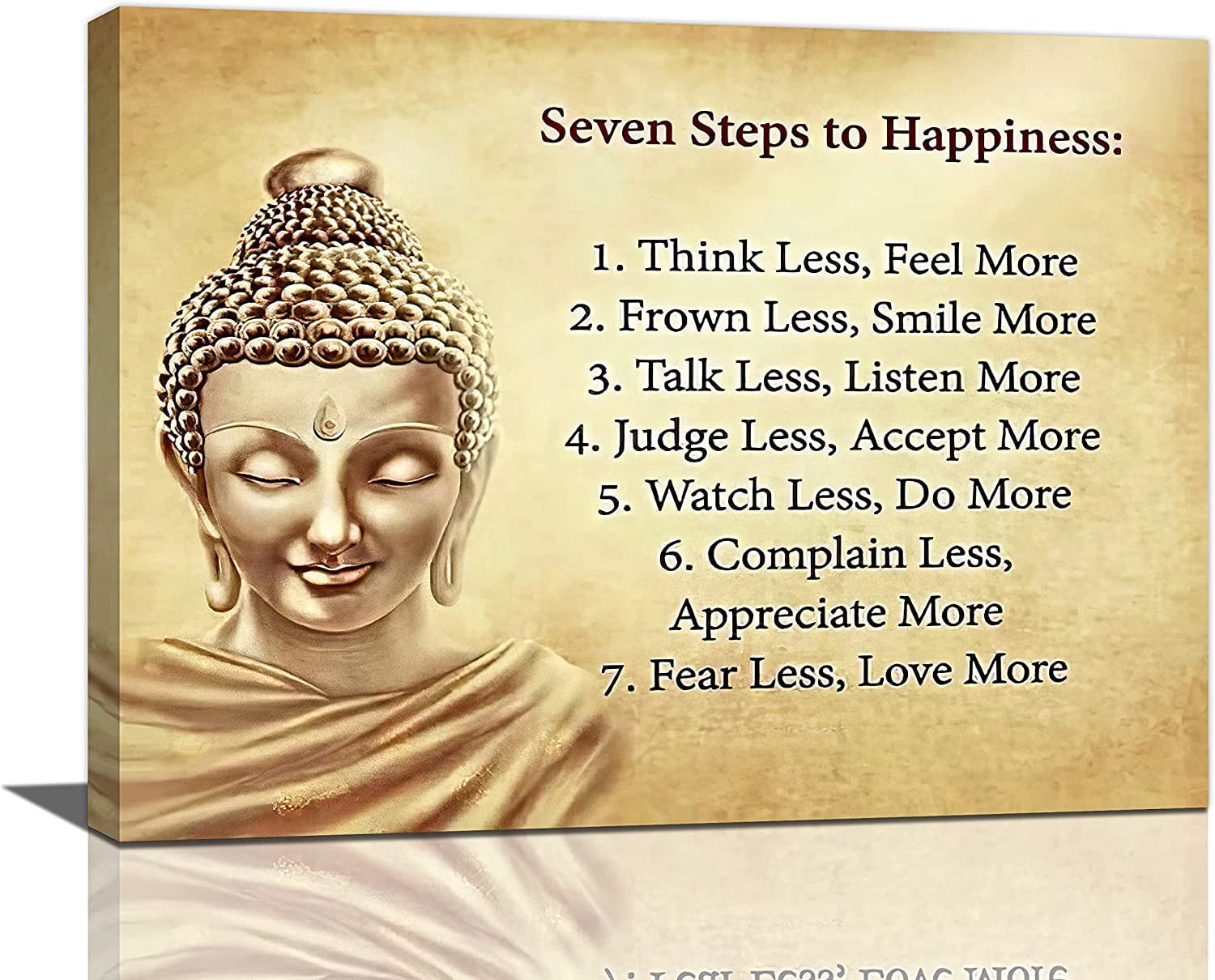 Buddha Statue Wall Art Inspirational Quotes Wall Decor Pictures ...