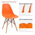 thumbnail image 2 of Lacoo Dining Chairs Pre Assembled Modern Style DSW Chair Classic Shell Armless Indoor Kitchen Dining Living Room Side Chairs Set of 4 (Orange), 2 of 6