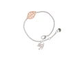 thumbnail image 2 of Delight Jewelry Silvertone Cat with Yarn - Rose Goldtone Leaf Delicate Bracelet, 6.25+1.75", 2 of 4