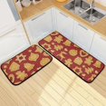 SKYSONIC Christmas Cookies Kitchen Mat 2 Pieces, Low Pile Kitchen Rugs