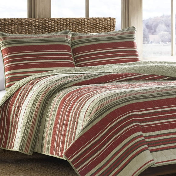 Eddie Bauer Home | Yakima Collection | Bedding Set - 100% Cotton Light-Weight Quilt Bedspread, Pre-Washed for Extra Comfort, Twin, Red