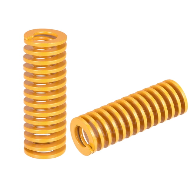 Unique Bargains Die Spring, 18mm OD 60mm Long 2 Pack Stamping Light Load Compression Yellow