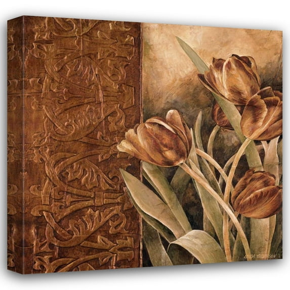 Linda Thompson 28x28 Gallery Wrapped Canvas Wall Art Titled - Copper Tulips I