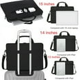 thumbnail image 2 of ALING Laptop Sleeve Bag 13 14 15 Inch Laptop Computer And Tablet Shoulder Bag Carrying Case Briefcase Messenger Bag Tote For Work Business,Black Laptop Bag For Women Men, 2 of 8