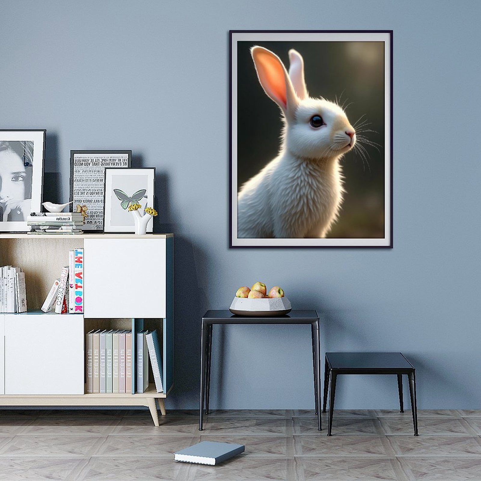 Diamond Art Kit for Adults, Cute Rabbit White Print No.68 Diamond Painting for Adults Beginners, 5D DIY Diamond Art Painting Kits, Colorful Diamond Painting Craft for Home Decor 12x16