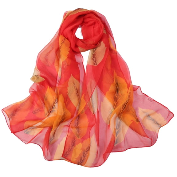 Lightweight Breathable Silk Scarf for Women Floral Print Shawl Spring Fashion Sunscreen Wrap