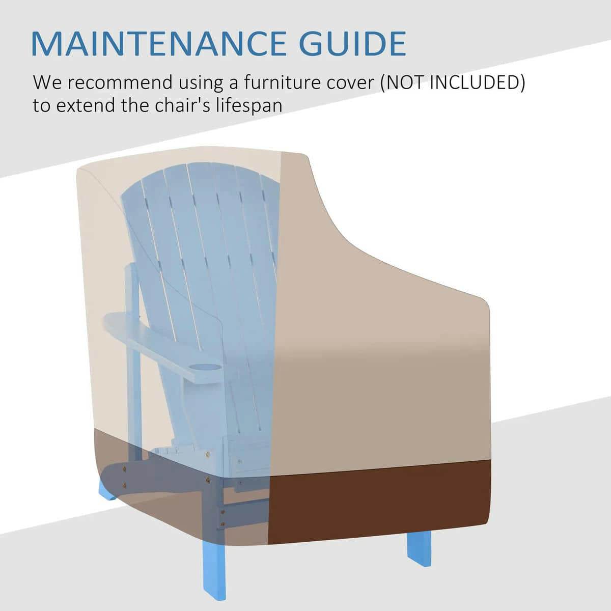YYAo Patio Chairs, Patio Adirondack Chairs,Oversized Adirondack Chair, Outdoor Fire Pit and Porch Seating, Classic Log Lounge w/ Built-in Cupholder, Blue