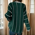thumbnail image 4 of GEWSEY Womens Oversized Striped Tunic Sweaters Casual V Neck Long Sleeve Color Block Knit Pullover Jumper Tops (Green, S), 4 of 5